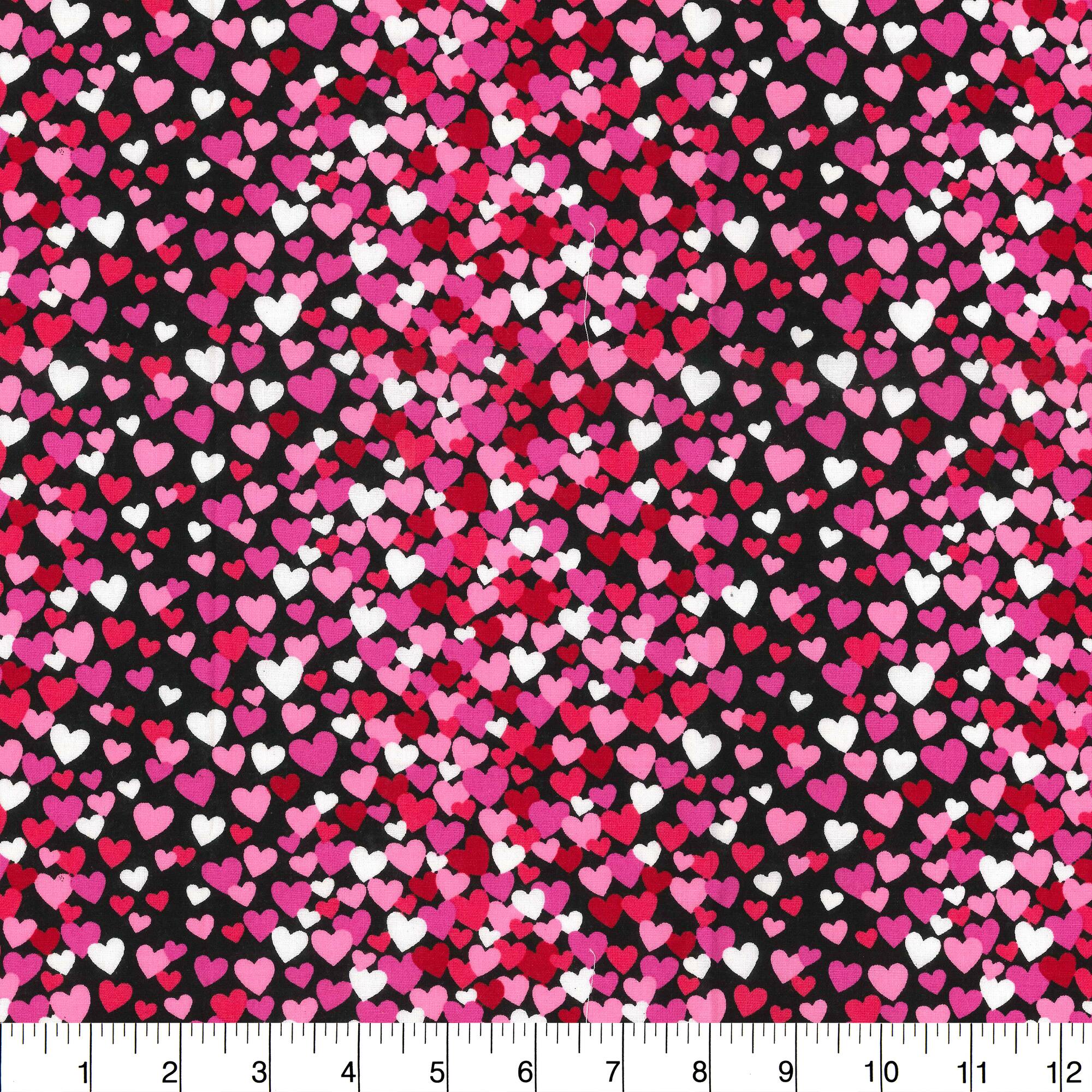Fabric Traditions Valentine's Tossed Hearts Cotton Fabric